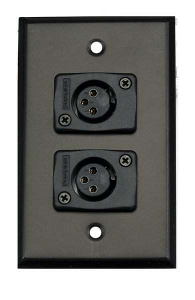 WHI-WP1B/2FW WALLPLATE - 1 GANG, BLACK, 2 WC3FQBK