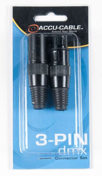 ACXLR3PSET 3 PIN DMX CONNECTOR SET: 1MALE 3PDMX & 1 FEMALE 3PDMX