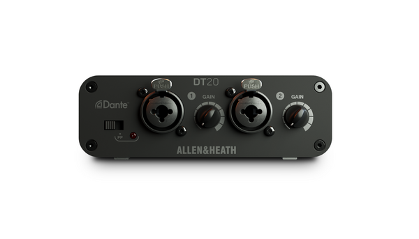 AH-DT-20-M 2IN DANTE INPUT EXPANDER WITH DLIVE 96KHZ MIC/LINE INPUTS, POE OR DC, SWITCHABLE 48KHZ / 96KHZ