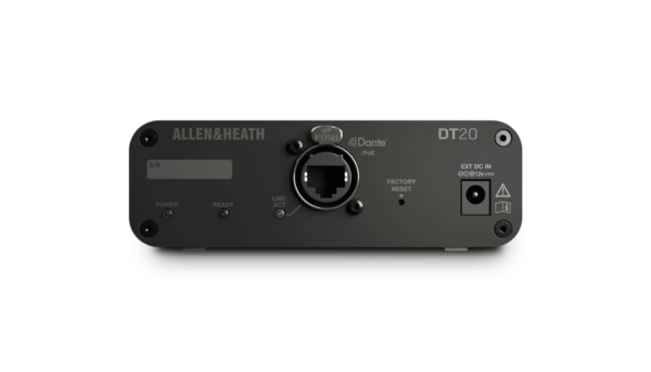 AH-DT-20-M 2IN DANTE INPUT EXPANDER WITH DLIVE 96KHZ MIC/LINE INPUTS, POE OR DC, SWITCHABLE 48KHZ / 96KHZ