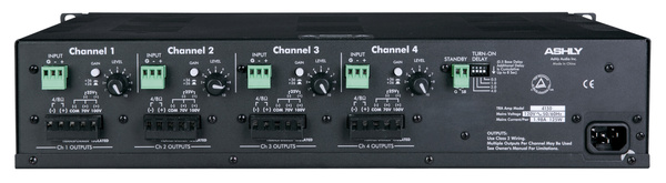 TRA-4150 4CH POWER AMPLIFIER 4 X 150W @ 4 OHMS WITH TRANSFORMER ISOLATED 25V, 70V, & 100V OUTPUTS