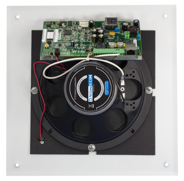 IP-8SM 8" POE+ INDOOR WALL / CEILING MOUNT IP SPEAKER WITH TALKBACK MICROPHONE / OPTIMIZED FOR VOICE