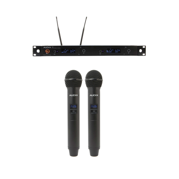 AP62OM2 WIRELESS SYSTEM  R62 TWO CHANNEL TRUE DIVERSITY RECEIVER WITH TWO HANDHELD TRANSMITTERS