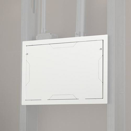 PAC525FCW IN WALL STORAGE BOX WITH FLANGE AND COVER , WHITE