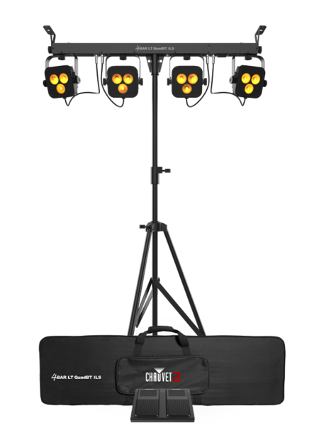 4BARLTQUADBTILS QUAD-COLOR RGBA PACKAGE HAS 4 ADJUSTABLE HEADS, BLUETOOTH CAPABLE, TRIPOD, CARRY BAG & FOOTSWITCH