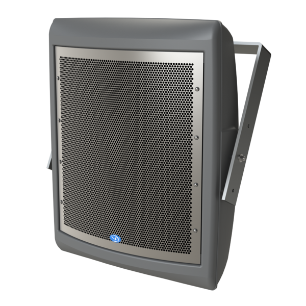 OS80 HIGH OUTPUT HIGH FIDELITY 80° CONICAL OUTDOOR SPEAKER W/ U-BRACKET, 12" COAX DRIVER, GREY OR BLACK