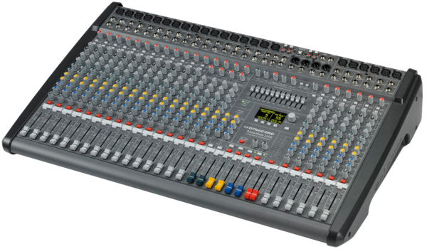 DC-PM2200-3-UNIV POWER MIXER, 18 MIC/LINE + 4 MIC/STEREO LINE CHANNELS, 6XAUX, DUAL 24 BIT STEREO EFFECTS,