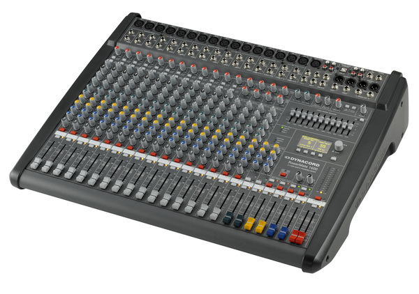 DC-PM1600-3-UNIV POWER MIXER, 12 MIC/LINE + 4 MIC/STEREO LINE CHANNELS, 6XAUX, DUAL 24 BIT STEREO EFFECTS,