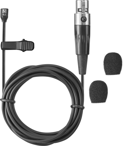 RE3-ACC-OL3 OMNIDIRECTIONAL LAVALIER MIC WITH TA4F / SMALL AND UNOBTRUSIVE LOW-PROFILE DESIGN
