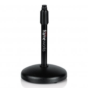GFW-MIC-0501 DESKTOP MICROPHONE STAND WITH ROUND WEIGHTED BASE & ADJUSTABLE HEIGHT