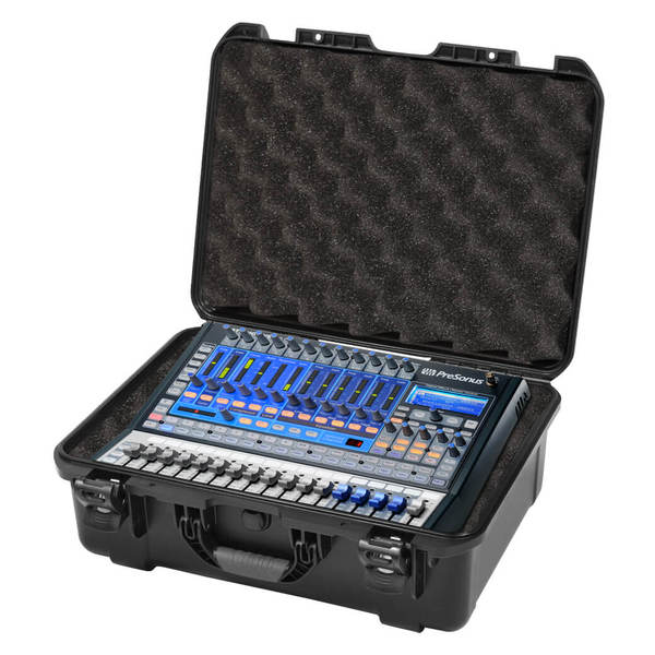 GMIX-PRESON1602-WP BLACK WATERPROOF INJECTION MOLDED CASE WITH FOAM INSERT CUSTOM FIT FOR PRESONUS STUDIO LIVE 16.0.2