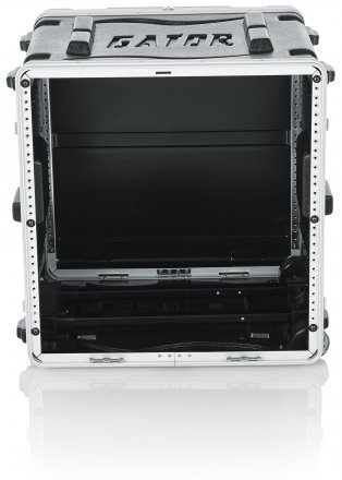 GRR-10L 10RU MOLDED PE RACK CASE; FRONT, REAR RAILS 19" DEEP; LOCKING, PULL HANDLE, RECESSED WHEELS
