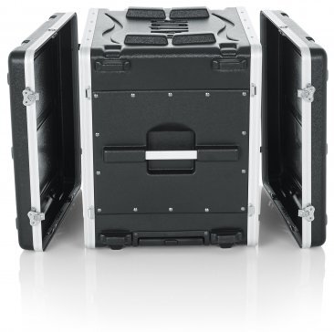 GRR-10L 10RU MOLDED PE RACK CASE; FRONT, REAR RAILS 19" DEEP; LOCKING, PULL HANDLE, RECESSED WHEELS