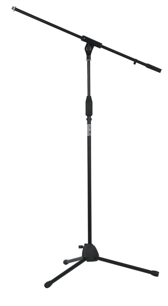 RI-MICTP-FBM ROK-IT TUBULAR MICROPHONE STAND WITH FIXED BOOM INCLUDED. TRIPOD DESIGN FOR COMPACT STORAGE AND