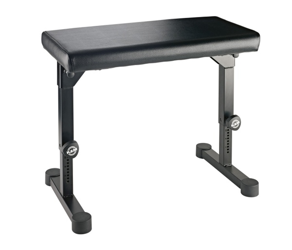 14087.000.55 14087 PIANO BENCH - OMEGA PRO STYLE, BLACK IMITATION LEATHER / ADJUSTABLE HEIGHT, FULLY COLLAPSIBLE