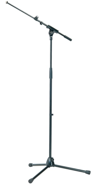 21075.500.55 21075   TRIPOD MICROPHONE STAND W/ TELESCOPIC ADJUSTABLE 16-28 BOOM ARM  BLACK, HEIGHT 39-67