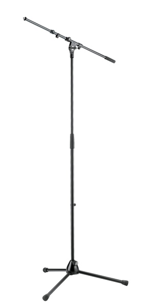 21090.500.55 210/9 TRIPOD BASE MICROPHONE STAND 35"-63" WITH BOOM ARM 18"-30", BLACK