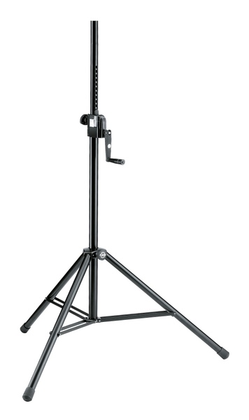 21300.009.55 213 HEAVY DUTY CRANK UP SPEAKER STAND, BLACK, 54.5-85.8 HEIGHT, 110LBS LOAD CAPACITY  TRIPOD BASE