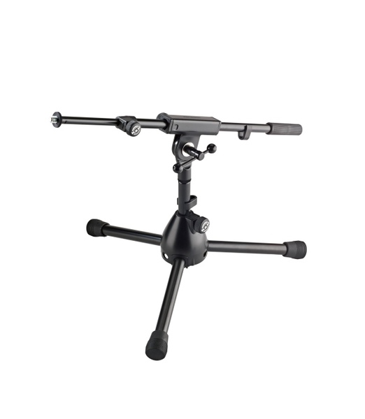 25950.500.55 25950 - EXTRA LOW TRIPOD MICROPHONE STAND - RIEN, BLACK, HEIGHT 11 INCHES,  BOOM 16.7 TO 28.5