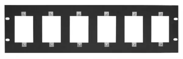 SG6P-3 RACK PANEL-3U, MOUNTS SIX 1-GANG DEVICES, BLACK