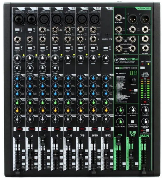 PROFX12V3 12CH PROFESSIONAL EFFECTS MIXER WITH HIGH-RESOLUTION RECORDING VIA USB & ONYX PREAMPS