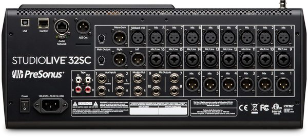 STUDIOLIVE 32SC SERIES III SUBCOMPACT 32CH , 22-BUS DIGITAL CONSOLE/RECORDER/INTERFACE WITH AVB NETWORKING
