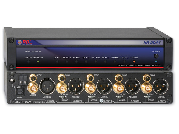 HR-DDA4 DIGITAL AUDIO DISTRIBUTOR - AES/EBU AND S/PDIF