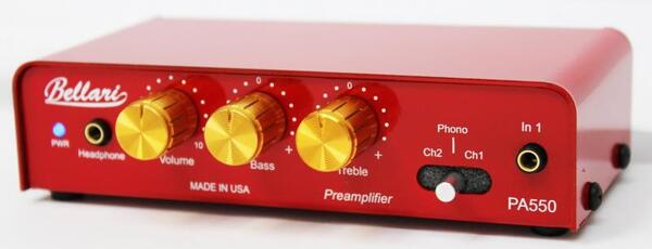 PA550 3 CH PREAMPLIFIER WITH 3 SELECTABLE STEREO INPUTS: PHONOGRAPH, RCA,& 3.5MM(1/8") JACK FOR PHONES ETC