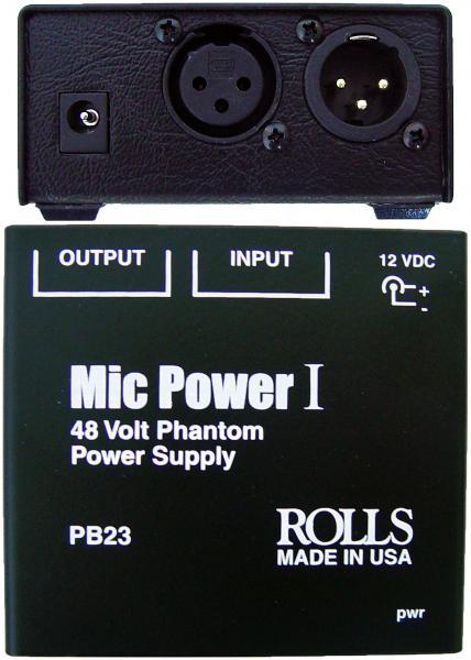 PB23 1 CH PHANTOM POWER ADAPTER - POWERS A SINGLE MICROPHONE WITH 48VDC