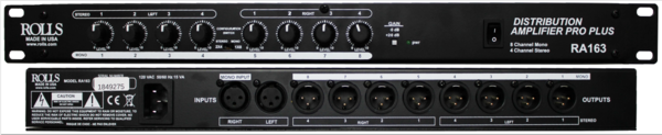RA163 XLR DISTRIBUTION AMP / 8 CH MONO OR 4 CH STERO