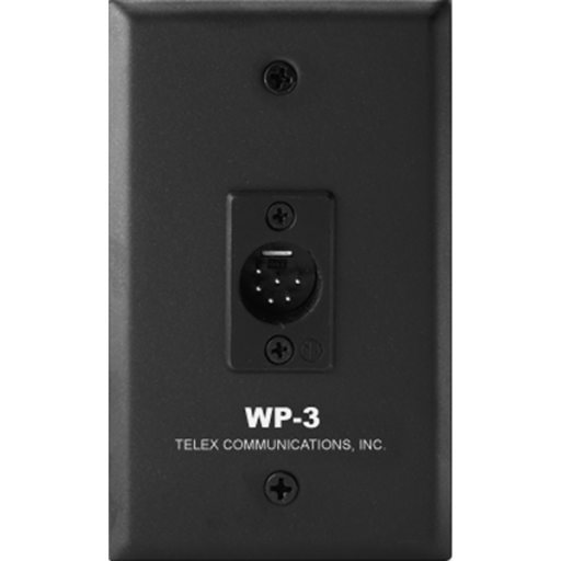 WP-3 WALL PLATE, TWO CHANNEL, 6PIN MALE XLR.
