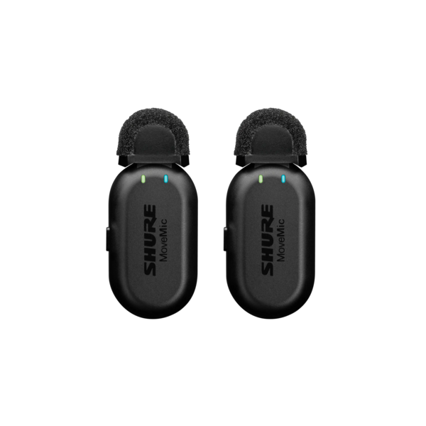 MV-TWO-KIT-Z7 MOVEMIC TWO-CHANNEL WIRELESS LAVALIER MICROPHONE SYSTEM WITH RECEIVER, CHARGING CASE & CARRY CASE