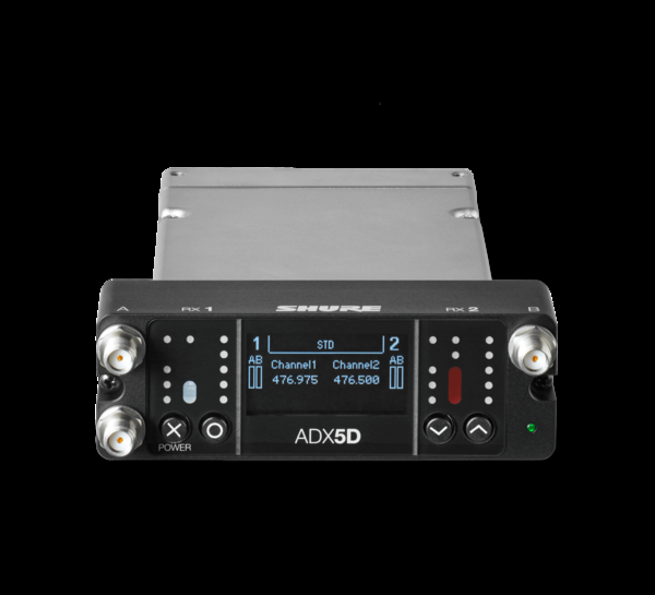 ADX5DUS=-A DUAL CHANNEL PORTABLE RECEIVER, SLOT-MOUNT,   470-636MHZ