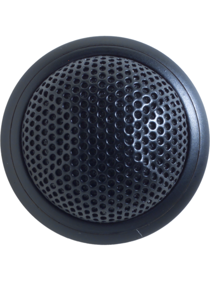 MX395B/BI BLACK LOW PROFILE BOUNDARY MIC, 1.25" DIAMETER, BI-DIRECTIONAL, BOTTOM CABLE EXIT, 3-PIN XLR