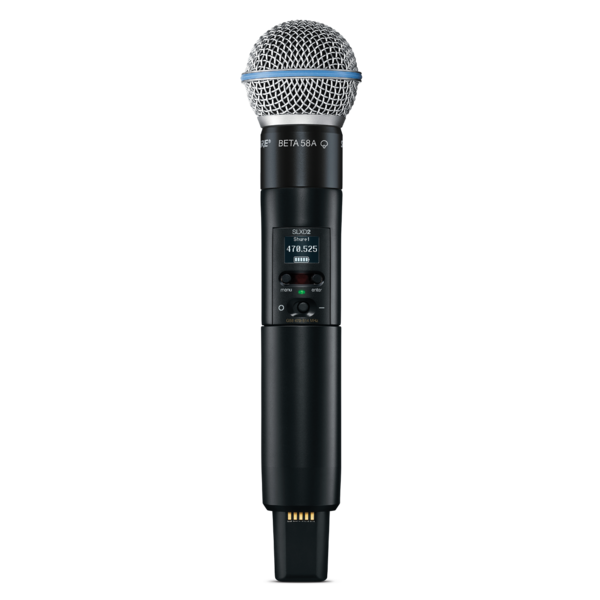 SLXD24D/B58-G58 DUAL SLX-D WIRELESS VOCAL SYSTEM: SLXD4 RECEIVER, (2)SLXD2/BETA58 HANDHELD TRANSMITTER W/BETA58 CAP