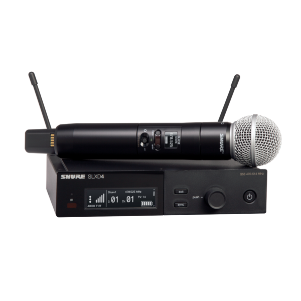 SLXD24/SM58-J52 SLX-D WIRELESS VOCAL SYSTEM WITH SLXD4 RECEIVER AND SLXD2/SM58 HANDHELD TRANSMITTER WITH SM58 MIC