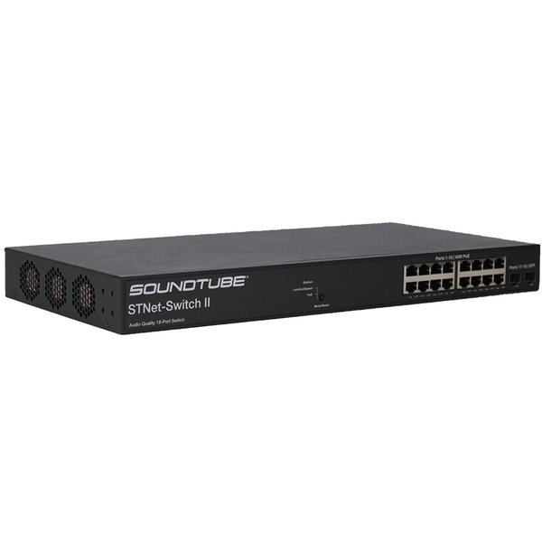 STNET-SWITCH-II 16 PORT HIGH POWER 40W POE SWITCH, 2 SFP PORTS, COMPATIBLE WITH ANY POE OR POE+ DEVICES,