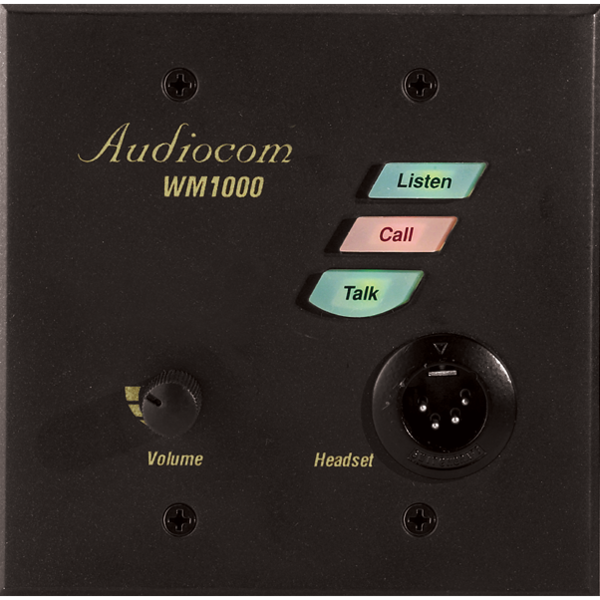 WM-1000(BOS) 1 CH HEADSET STATION WITH LISTEN/CALL/TALK KEY, BALANCED/UNBALANCED OPERATION,