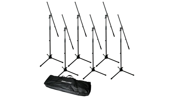 ULT-JS-MCFB6PK JAMSTANDS 6-PACK TRIPOD MIC STAND BUNDLE WITH CARRYING BAG