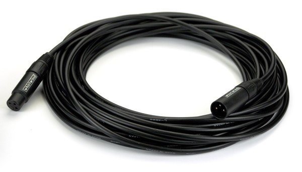 WHI-MKQ15 CABLE - MICROPHONE, QUAD, XLRF TO XLRM, 15', CANARE L4E6S, BLACK