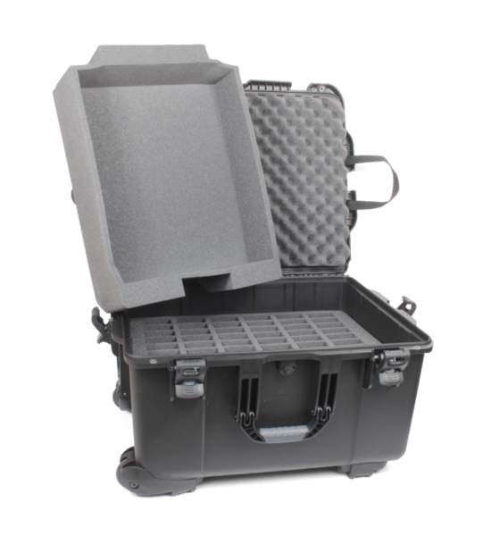CCS 054 HEAVY-DUTY CARRY CASE WITH WHEELS FOR LARGE DIGI-WAVE, FM OR INFRARED SYSTEM (60 SLOT + TRAY)
