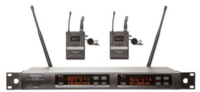 514-542 MHZ  144-CHANNEL UHF DUAL CHANNEL 2-BODYPACK/LAV WIRELESS MICROPHONE SYSTEM