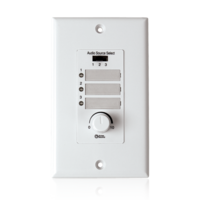 WALL PLATE INPUT SELECT SWITCH WITH VOLUME CONTROL 10K POT AND INPUT INDICATOR