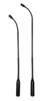 CARDIOID 18" PODIUM MICROPHONE WITH FLEXIBLE GOOSENECK AT BOTH THE BASE AND THE TOP OF THE SHAFT.