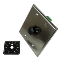 E408-250 PRECISION, PLATE MOUNTED 250W ATTENUATOR, 1.5DB STEPS / 2 GANG STAINLESS STEEL PLATE