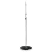 HEAVY DUTY MIC STAND / BLACK ROUND 12&quot; BASE / CHROME TUBE EXTENDS FROM 37-66&quot; WITH AIR SUSPENSION