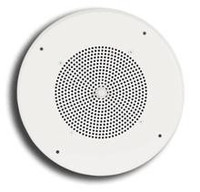 CEILING SPEAKER WITH BRIGHT WHITE GRILL; 8&quot; CONE SPEAKER, 4 WT TRANSFORMER 25V/70V