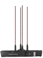 BUNDLE OF FOUR FREE-STANDING LED ARRAY LIGHTS &amp; 4 SLIP-ON FROSTED TUBES, BATTERY-POWERED, RF REMOTE