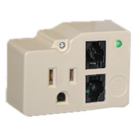 DTK-1FF 1 PAIR, 130V,  RJ11 IN/OUT MODULAR JACK (W/PATCH CORD) AND 120VAC POWER PROTECTION,