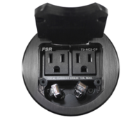 2 A/C AND 2 DATA CABLE PULL - PLUG - ROUND - BLACK